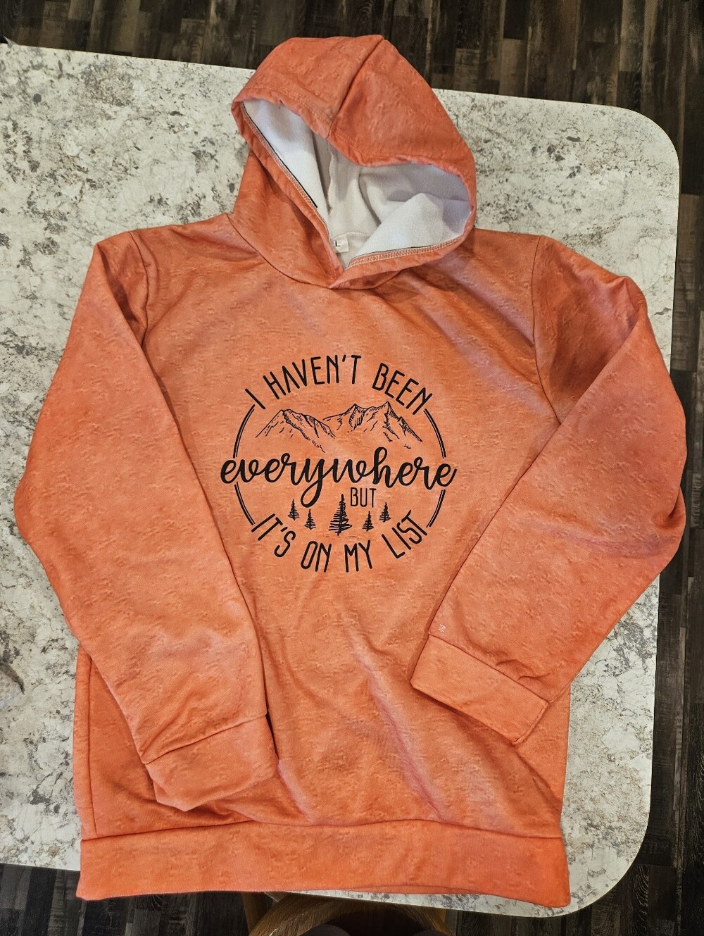 Orange Henley Hoodie "I Haven't Been Everywhere"
